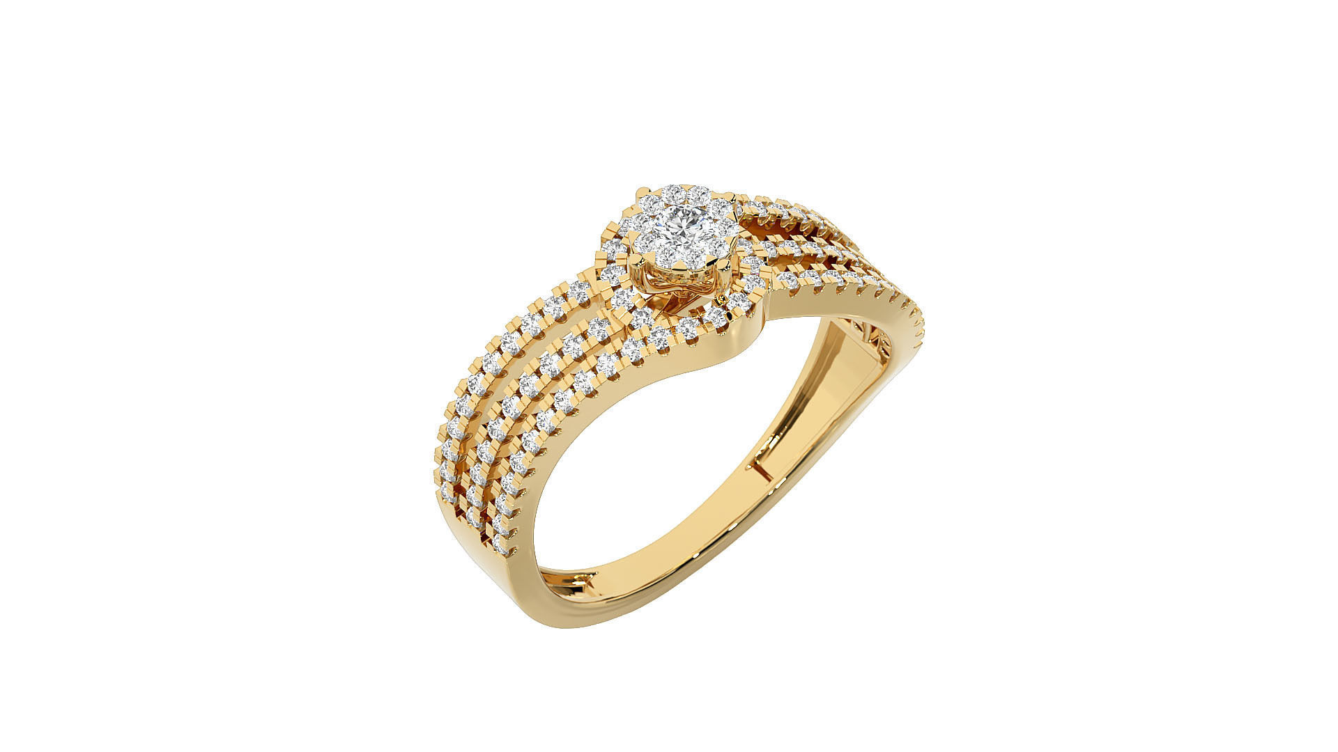 Women solitaire ring 3dm stl render detail 3D print model_10