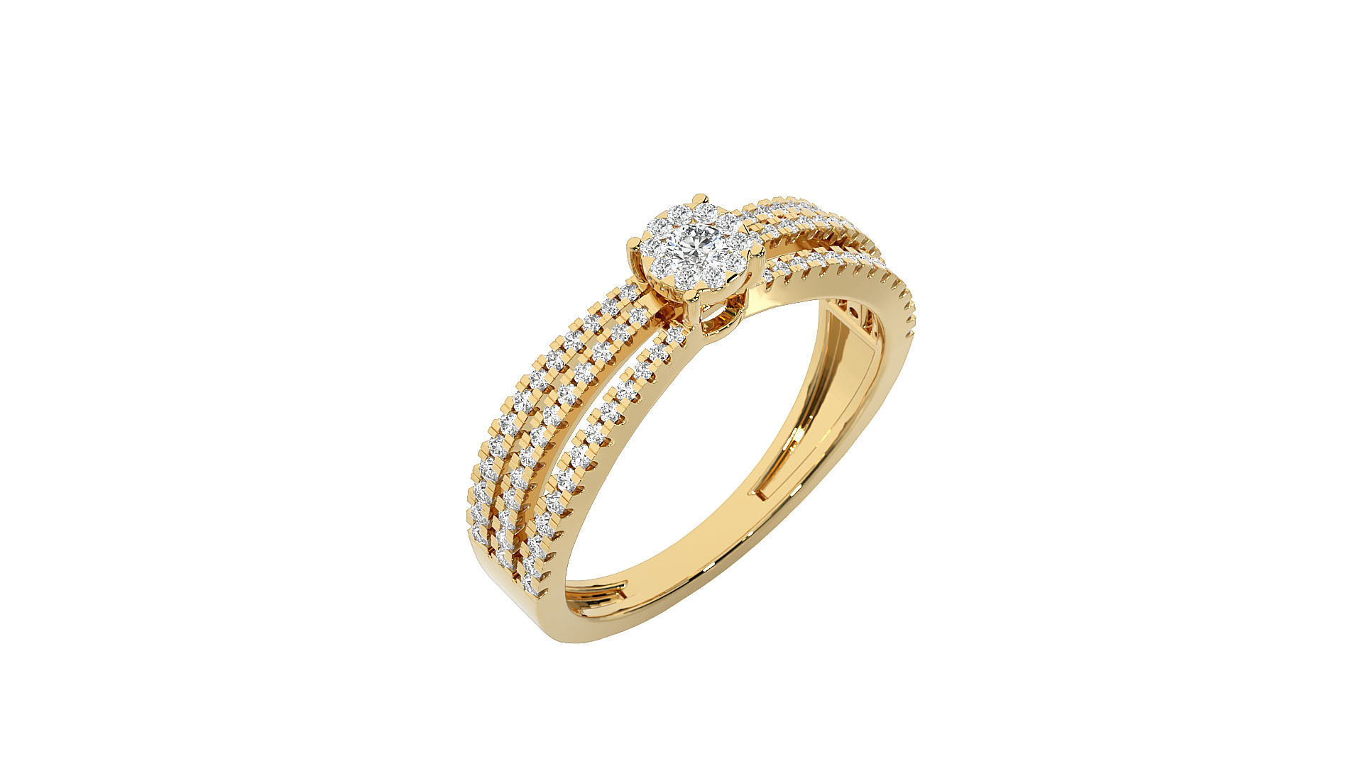 Women solitaire ring 3dm stl render detail 3D print model_10