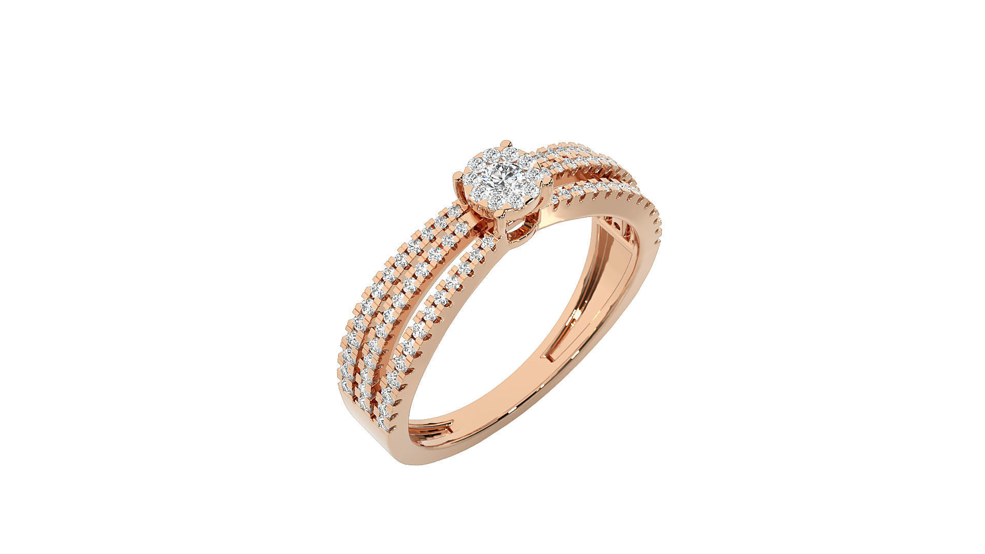 Women solitaire ring 3dm stl render detail 3D print model_1