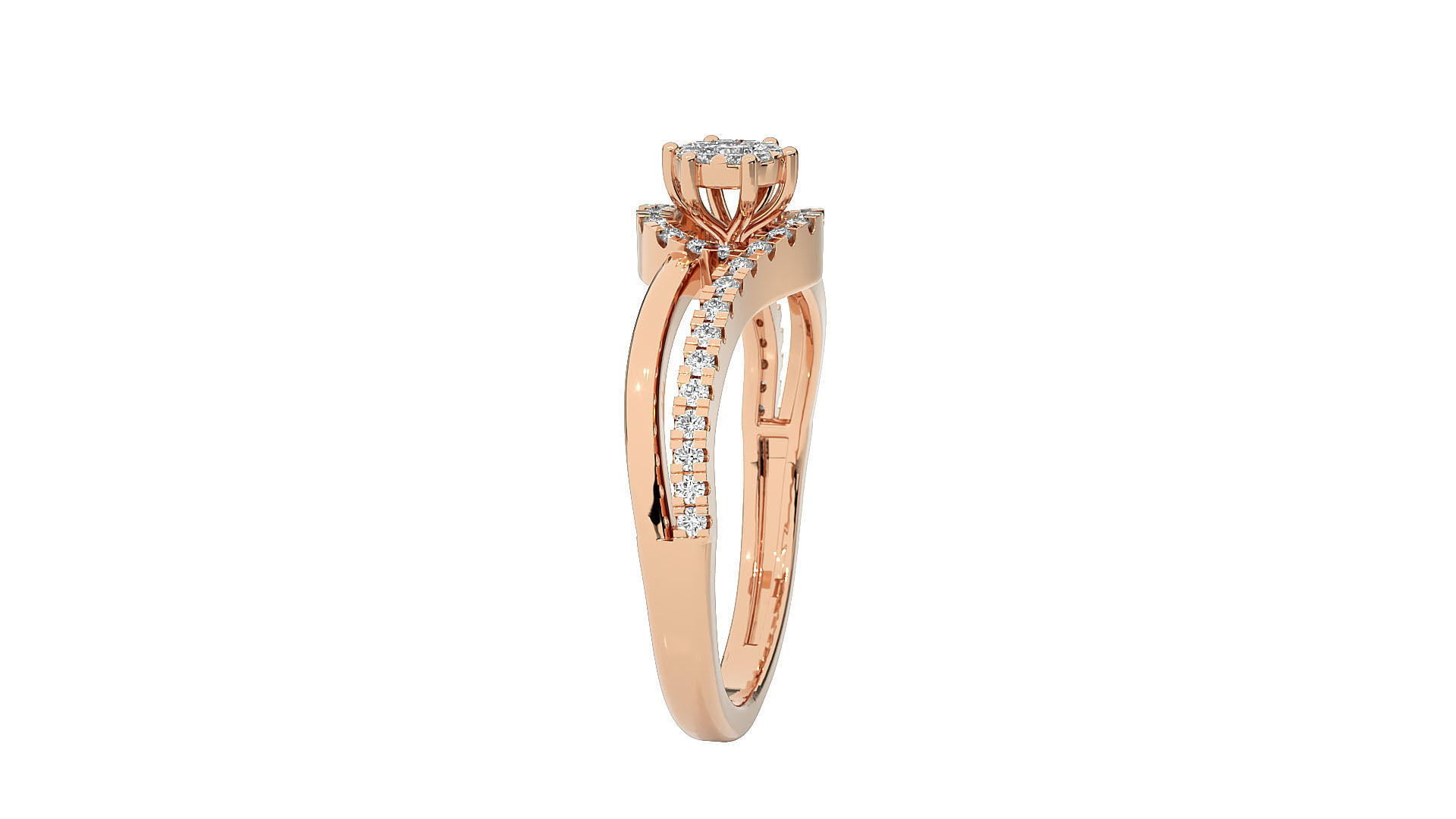 Women solitaire ring 3dm stl render detail 3D print model_3