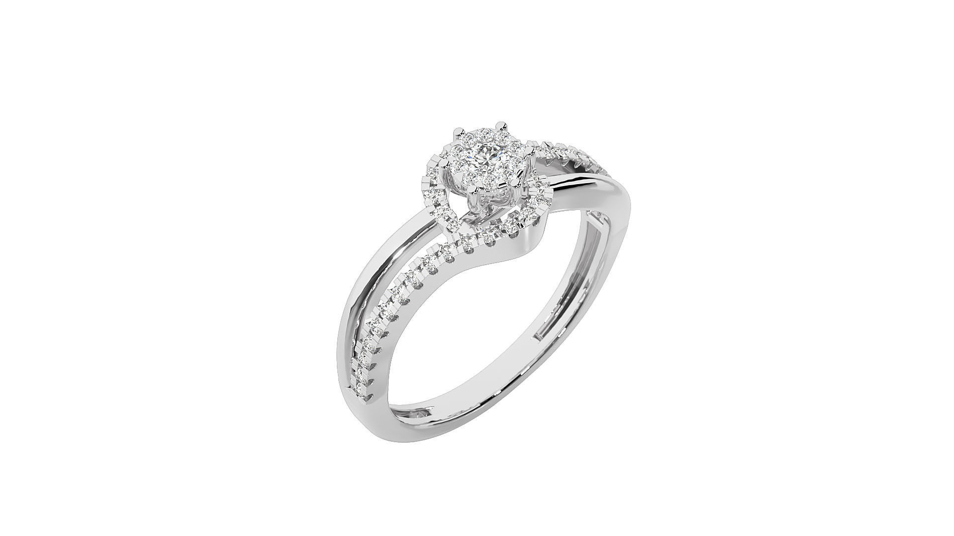 Women solitaire ring 3dm stl render detail 3D print model_5