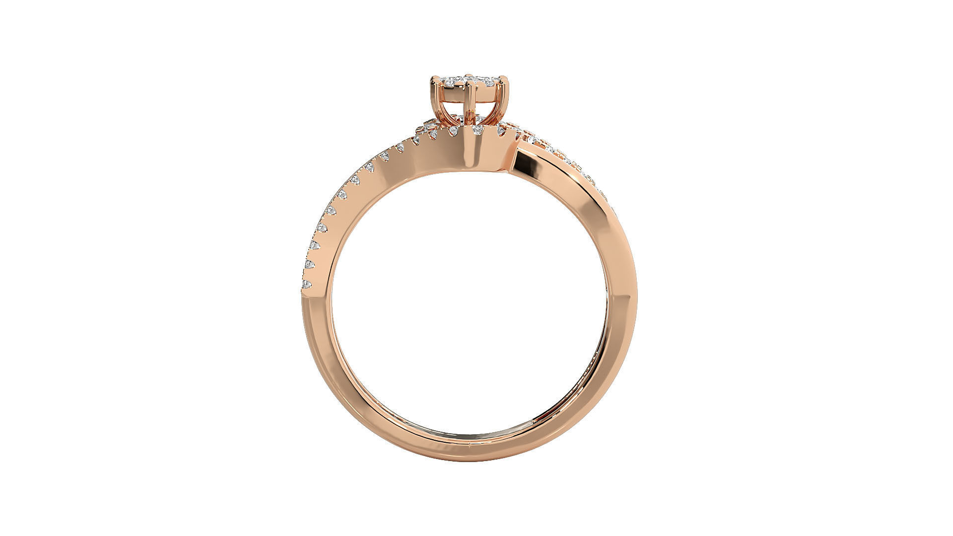 Women solitaire ring 3dm stl render detail 3D print model_2
