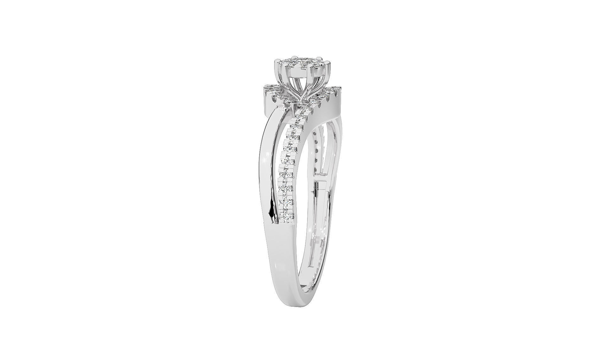 Women solitaire ring 3dm stl render detail 3D print model_7