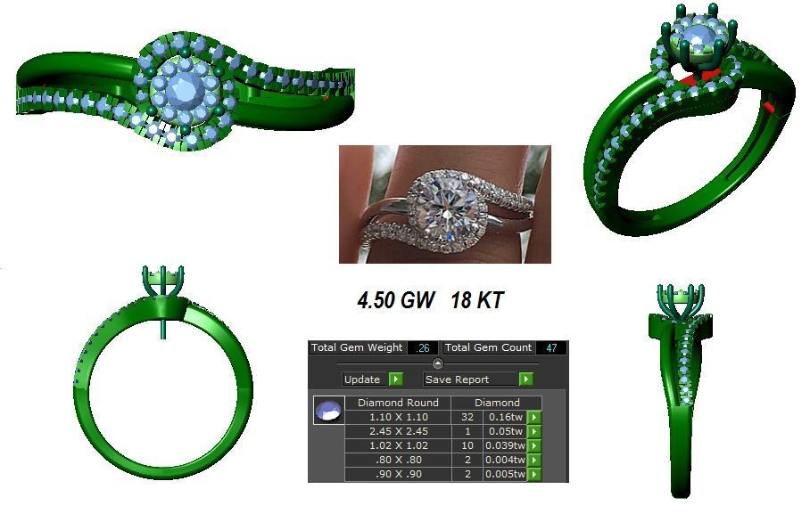 Women solitaire ring 3dm stl render detail 3D print model_9