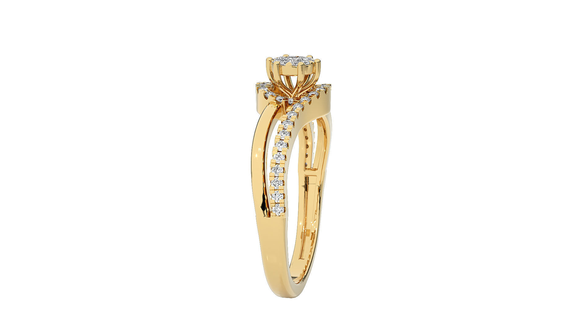 Women solitaire ring 3dm stl render detail 3D print model_12