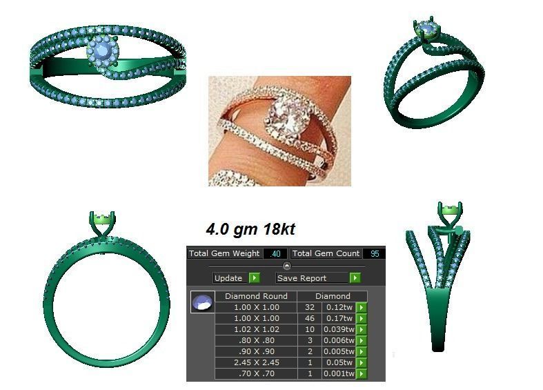 Women solitaire ring 3dm stl render detail 3D print model_5