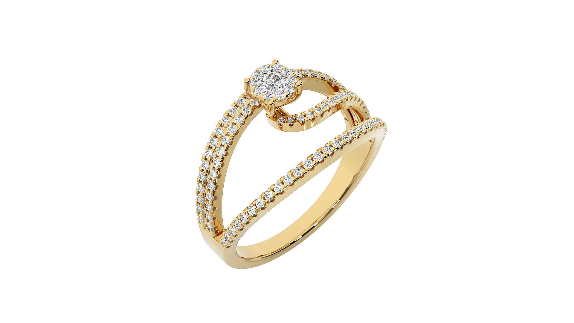 Women solitaire ring 3dm stl render detail 3D print model_10