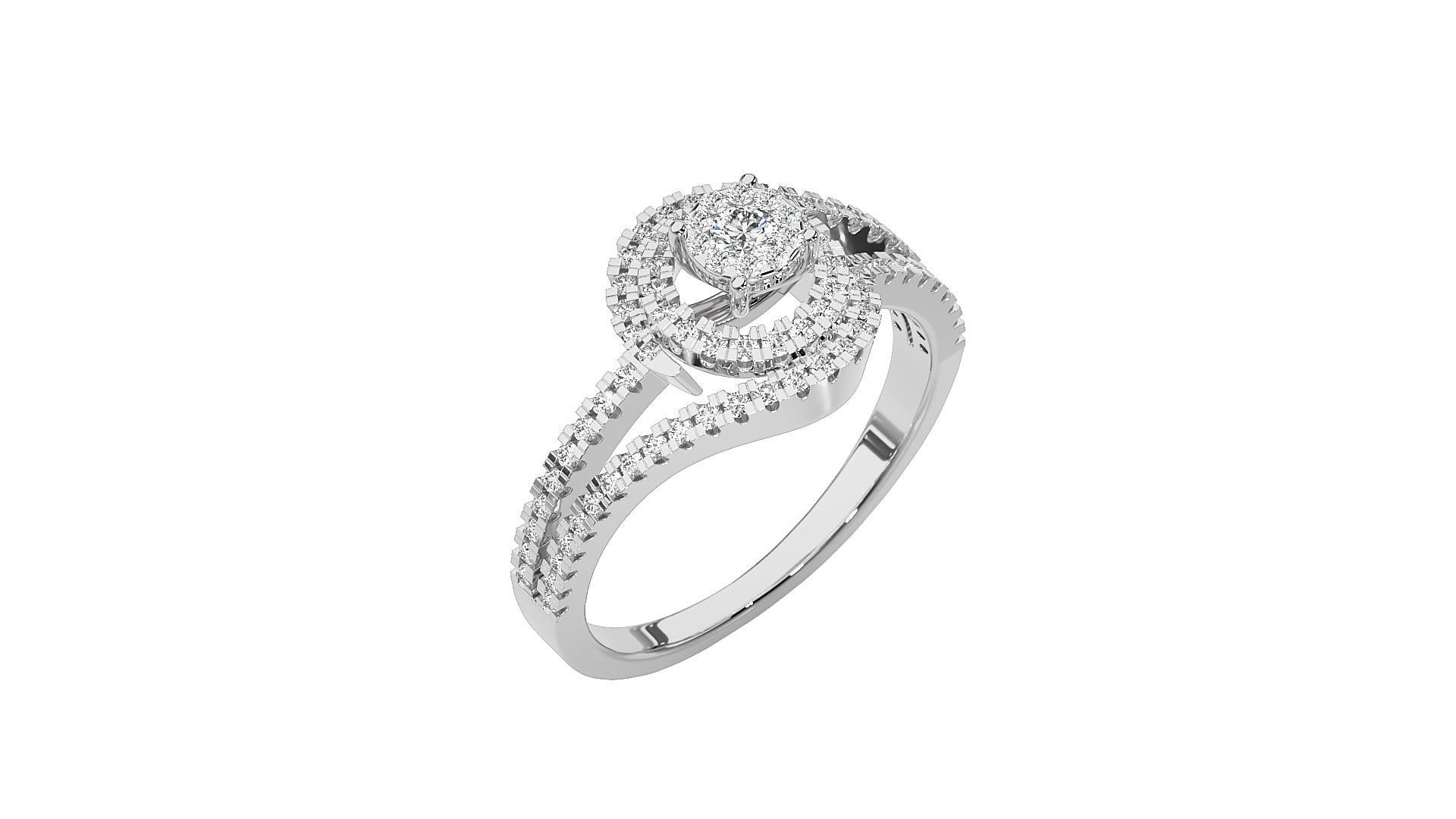 Women solitaire ring 3dm stl render detail 3D print model_5