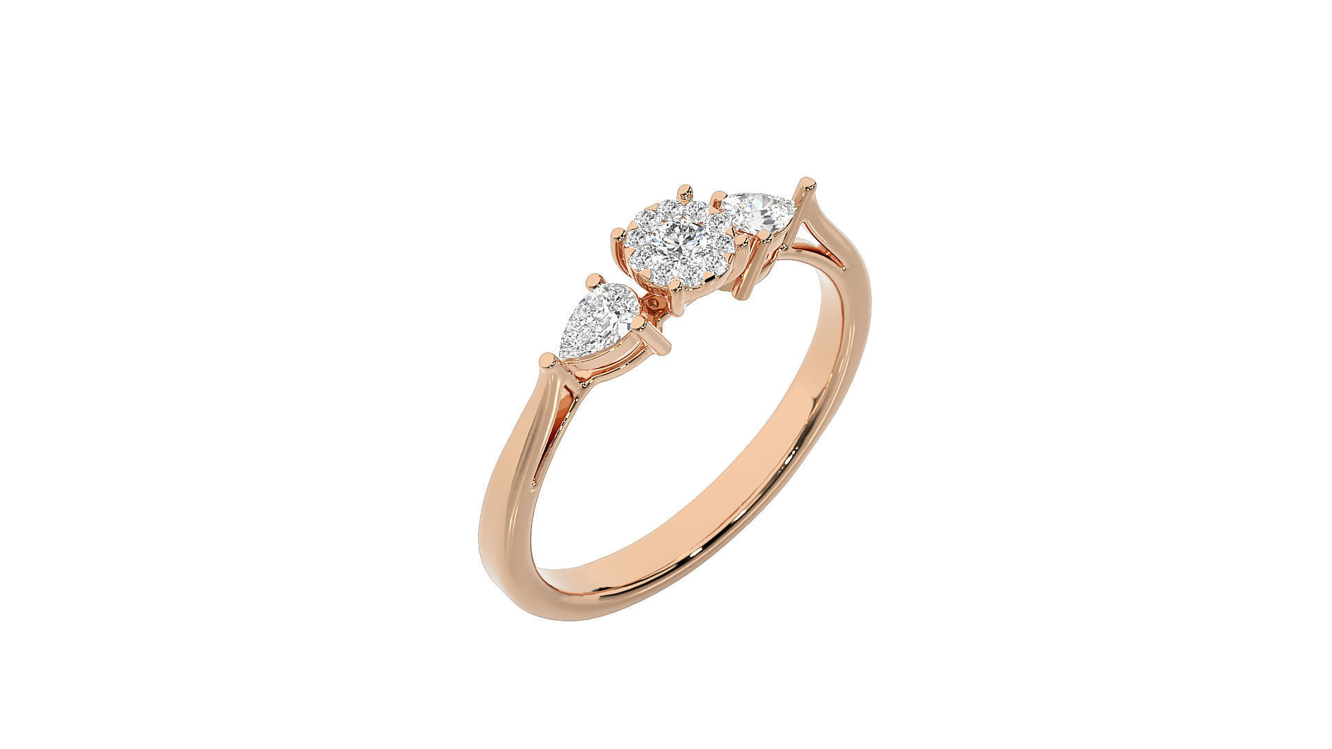 Women solitaire ring 3dm stl render detail 3D print model_1