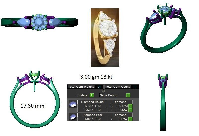 Women solitaire ring 3dm stl render detail 3D print model_5