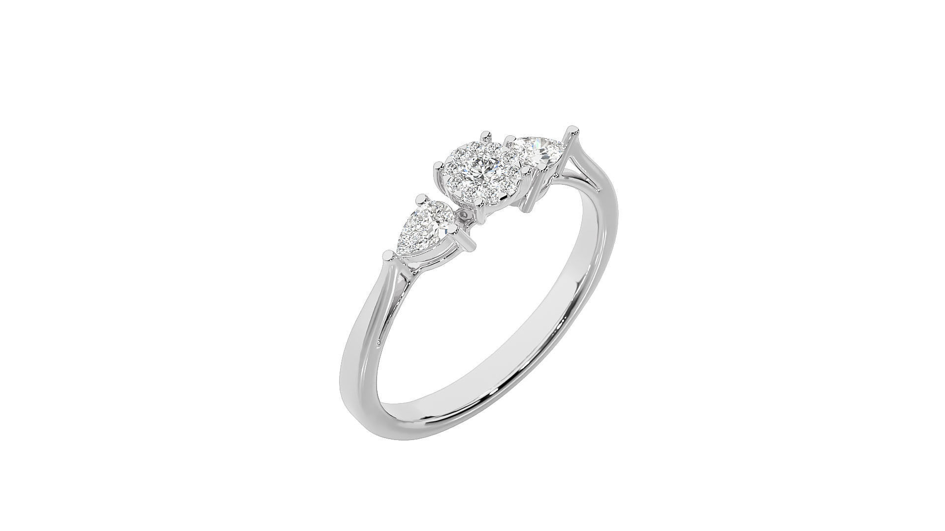 Women solitaire ring 3dm stl render detail 3D print model_6