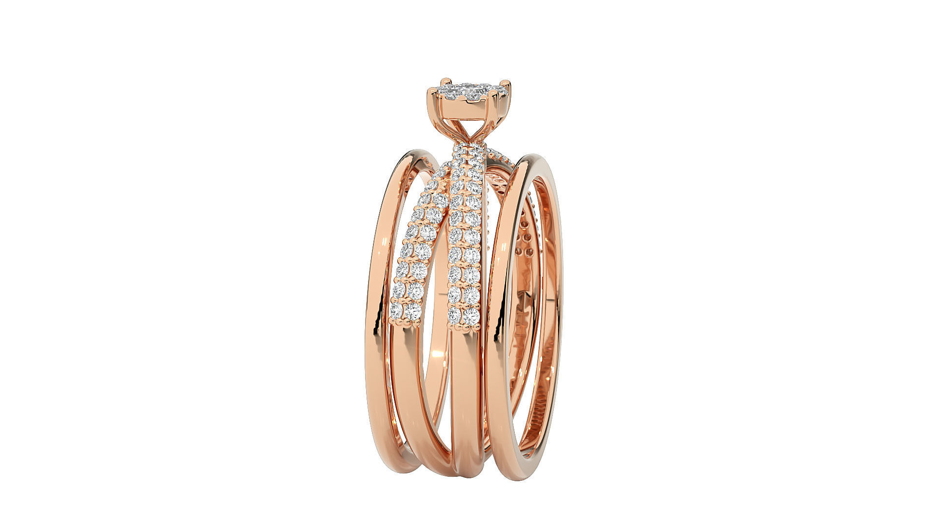 Women solitaire ring 3dm stl render detail 3D print model_3