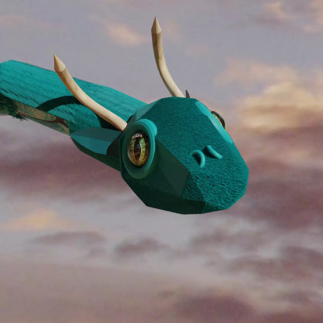 121222 dragon flying in sky Free 3D model