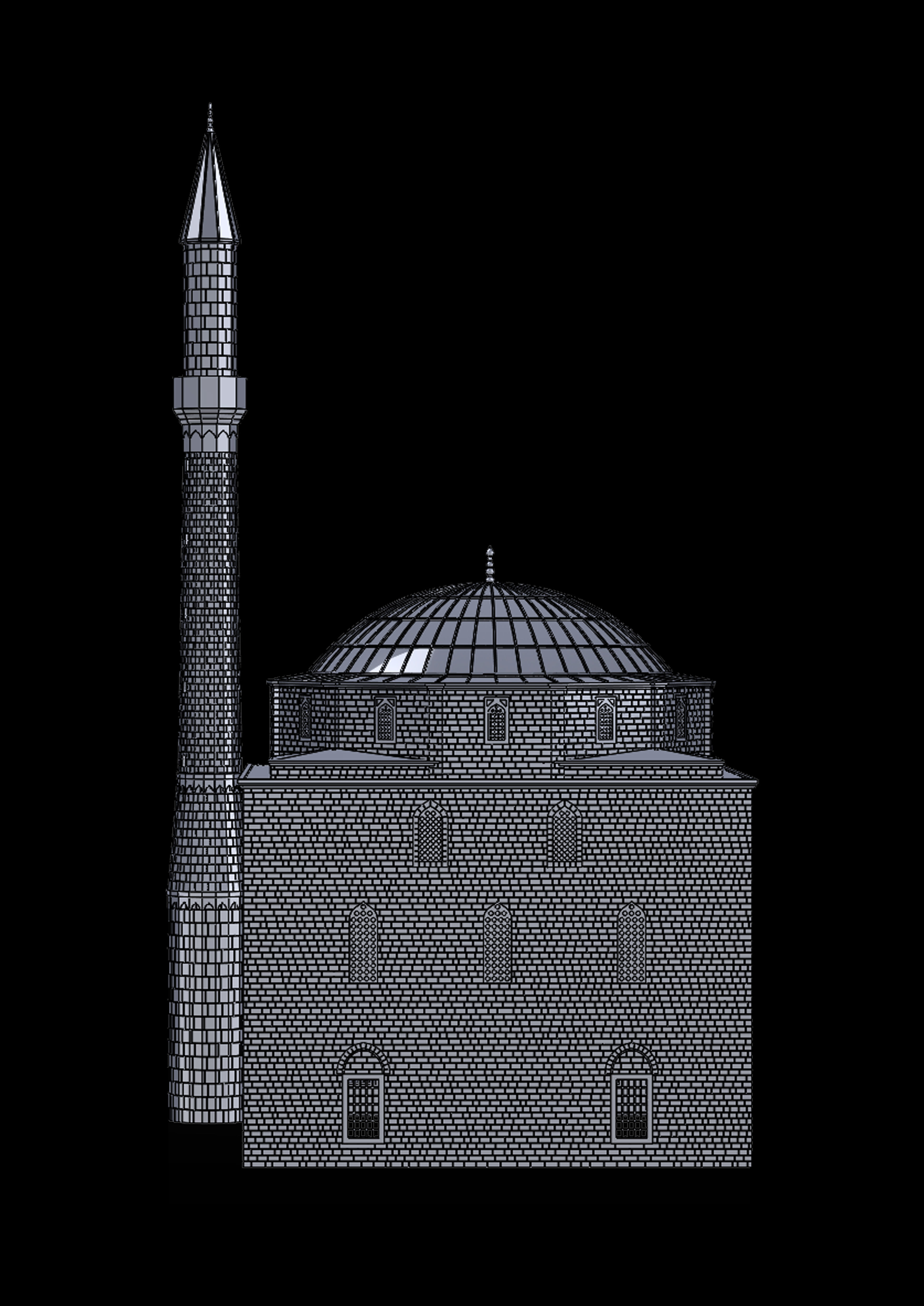 fatih mosque 3D print model_1