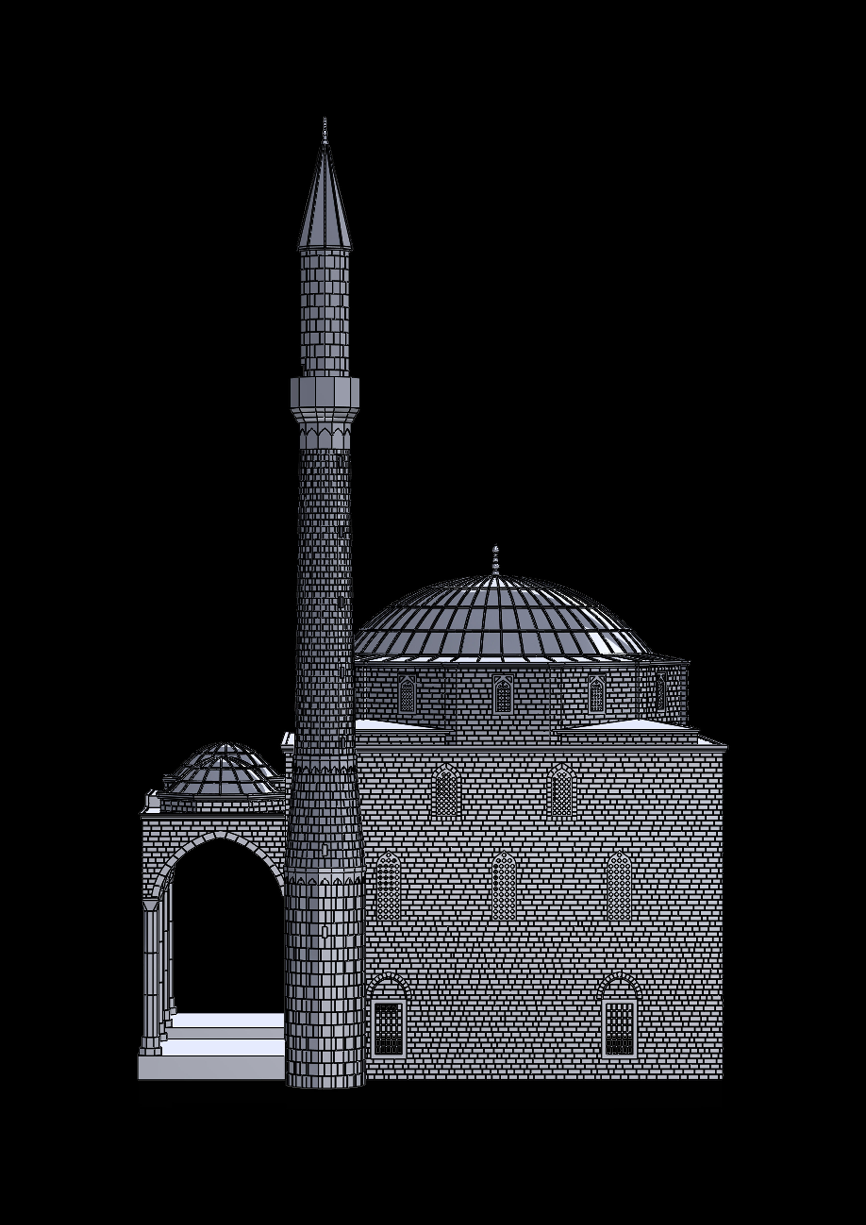 fatih mosque 3D print model_8