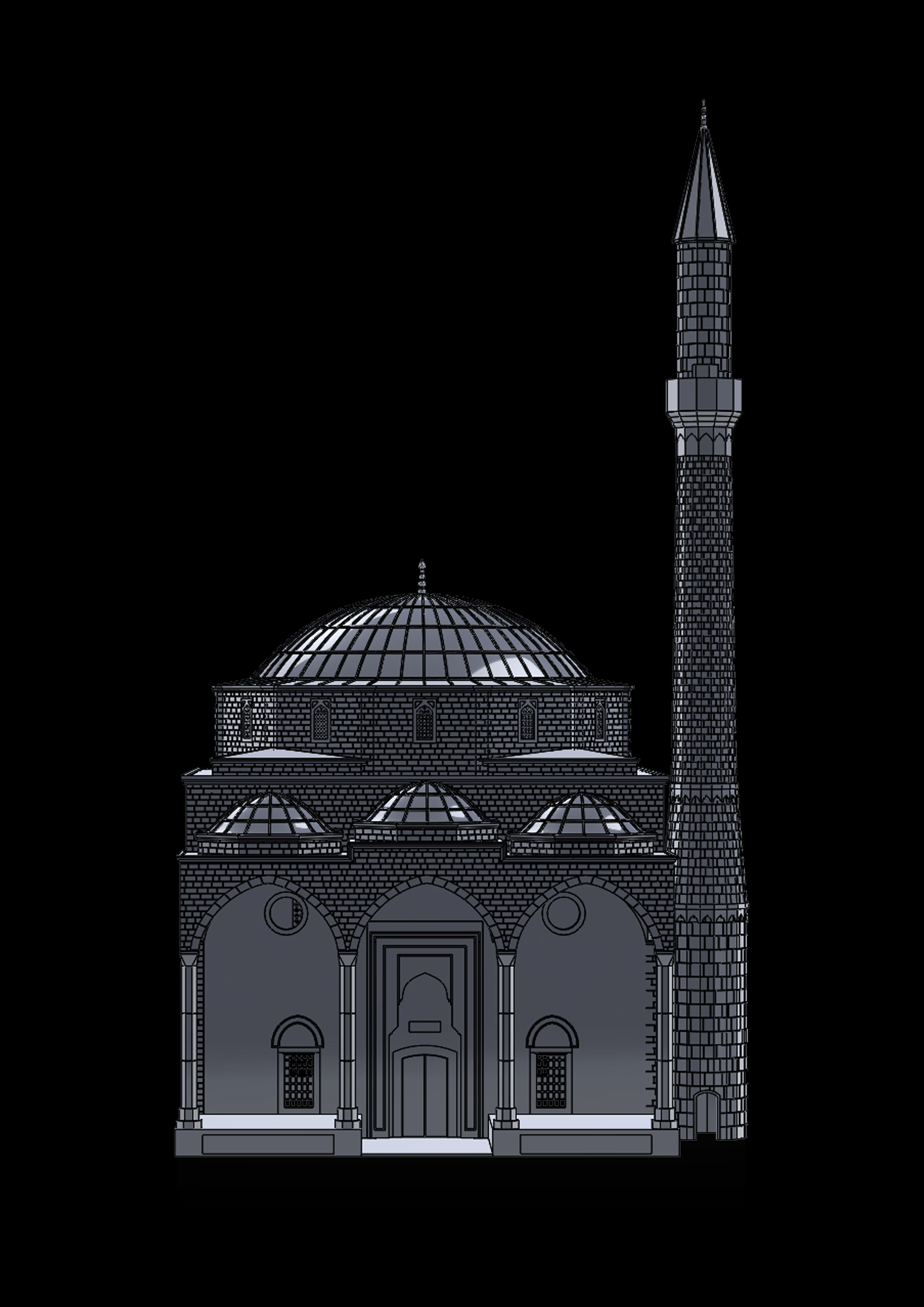 fatih mosque 3D print model_7