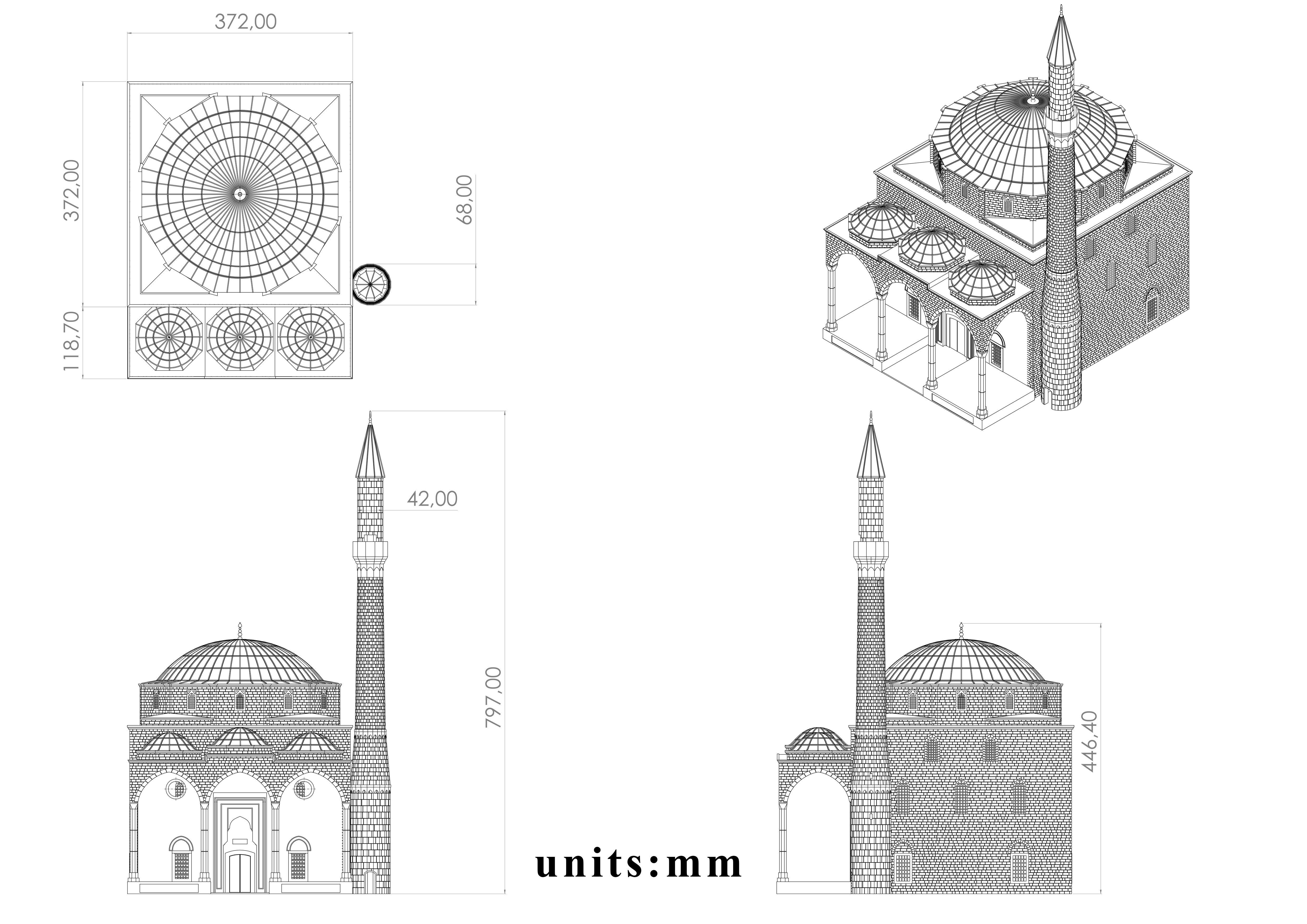 fatih mosque 3D print model_10