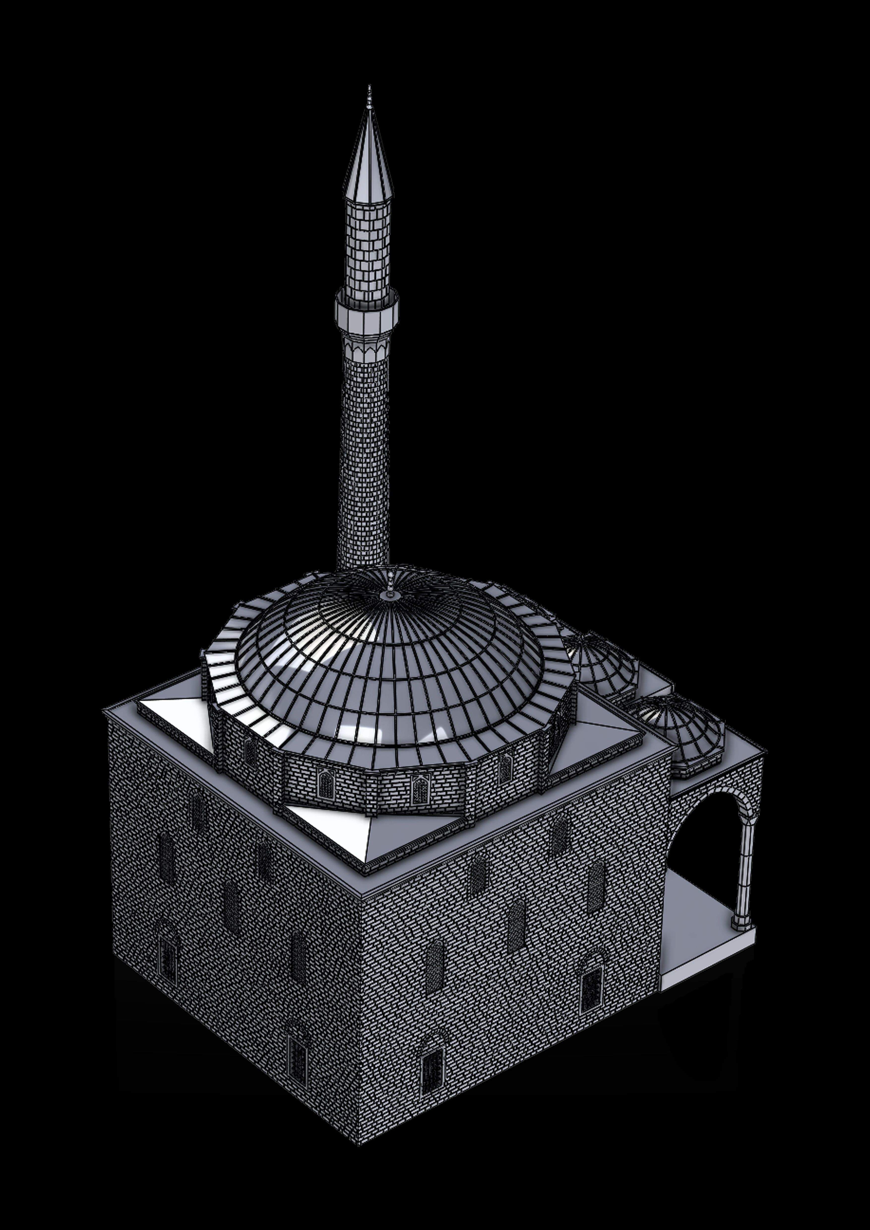 fatih mosque 3D print model_4