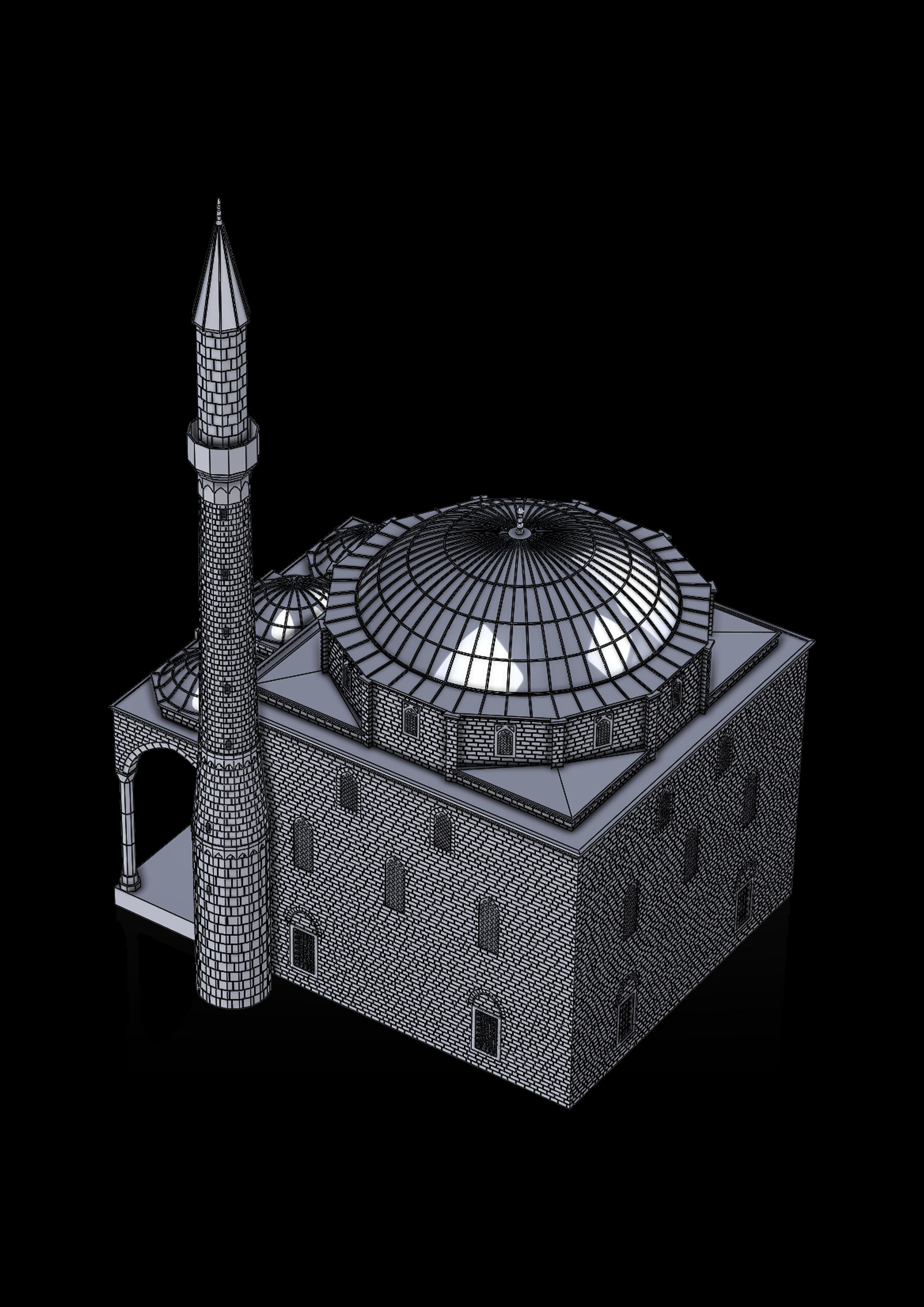 fatih mosque 3D print model_3