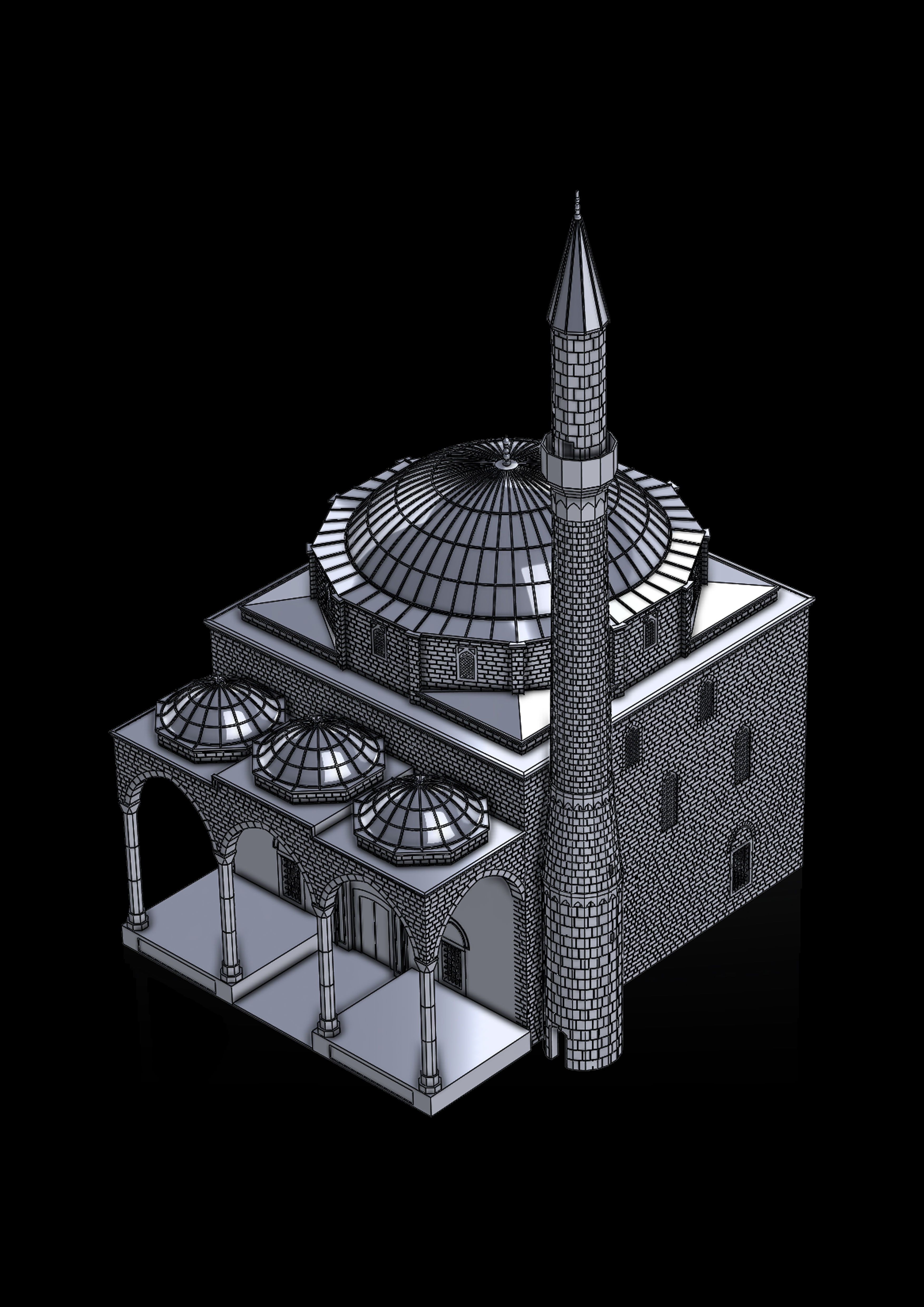 fatih mosque 3D print model_2