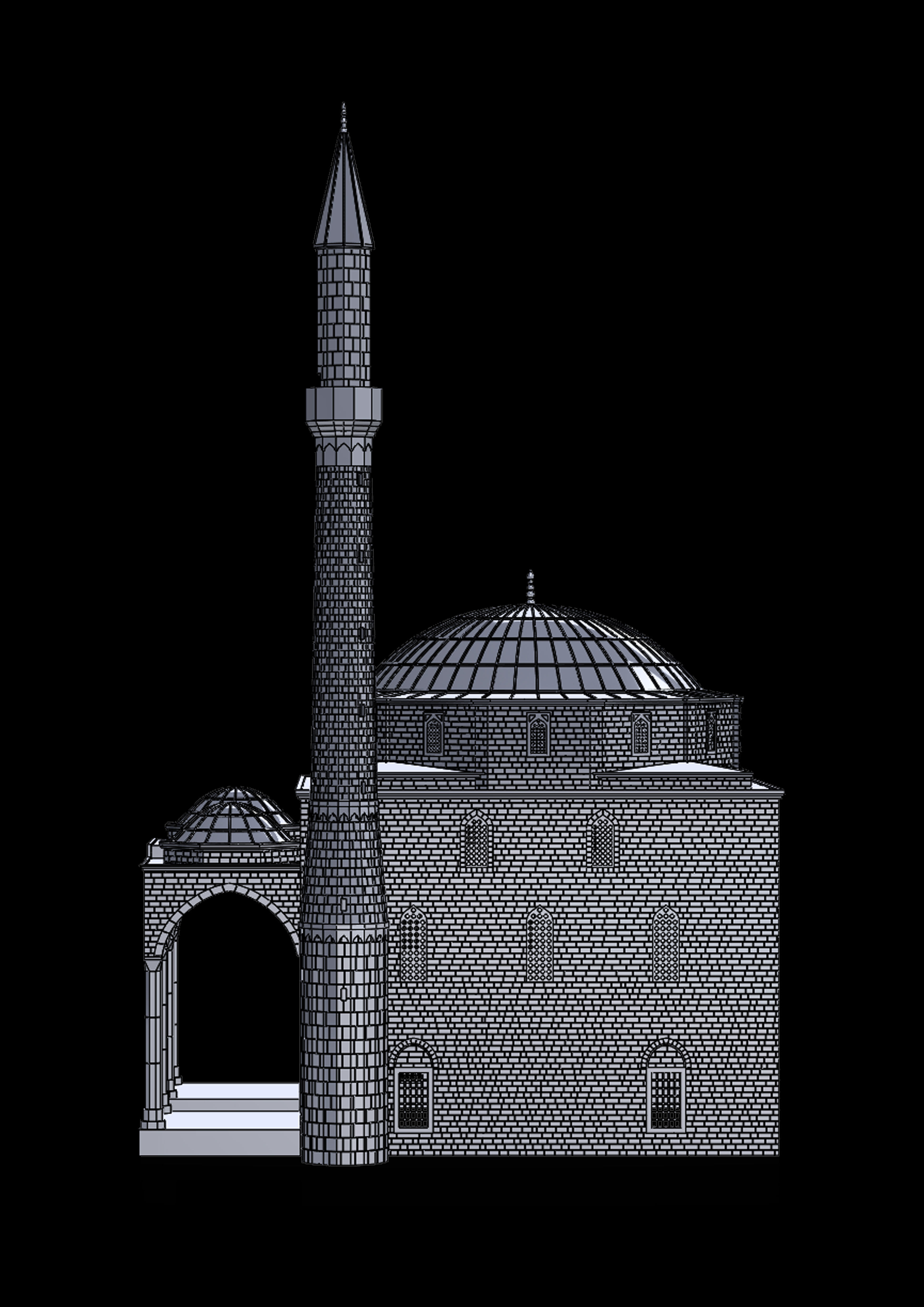fatih mosque 3D print model_9