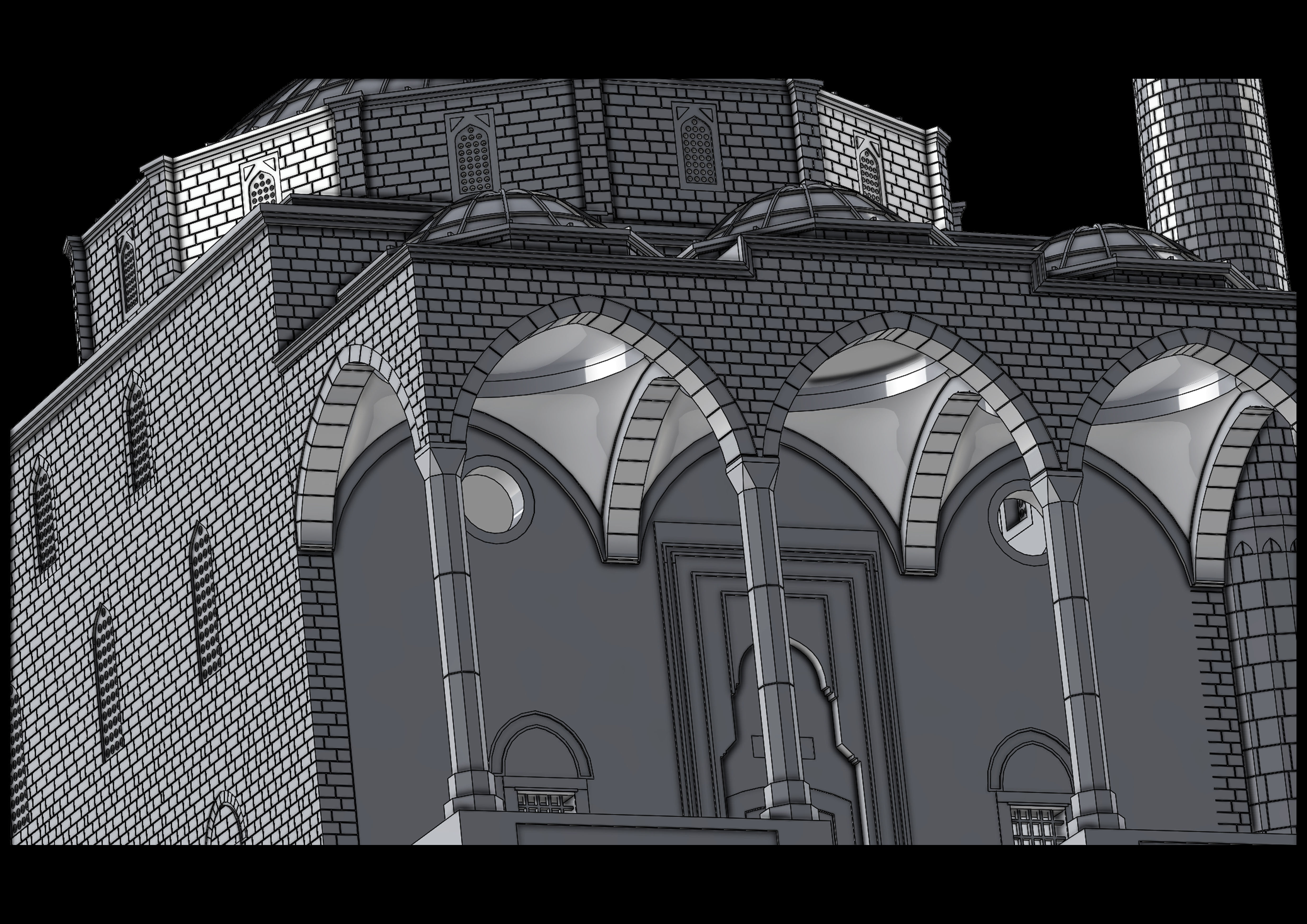 fatih mosque 3D print model_5
