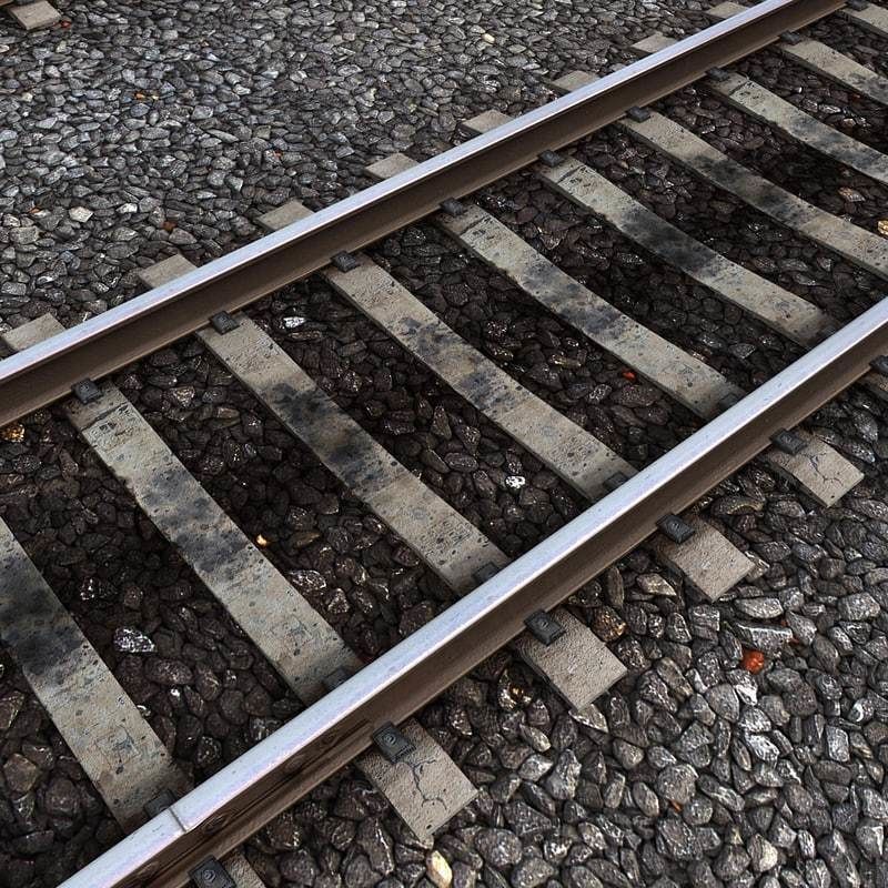 Railway Tracks Low-poly 3D model_3