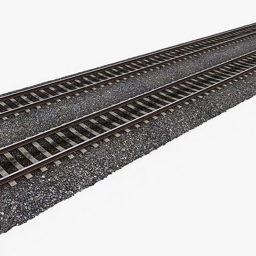 Railway Tracks Low-poly 3D model