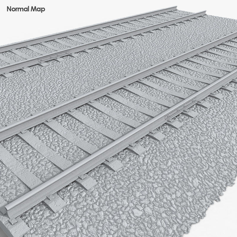 Railway Tracks Low-poly 3D model_6