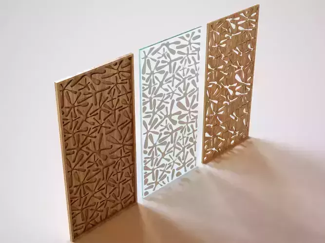 Partition three wooden panels