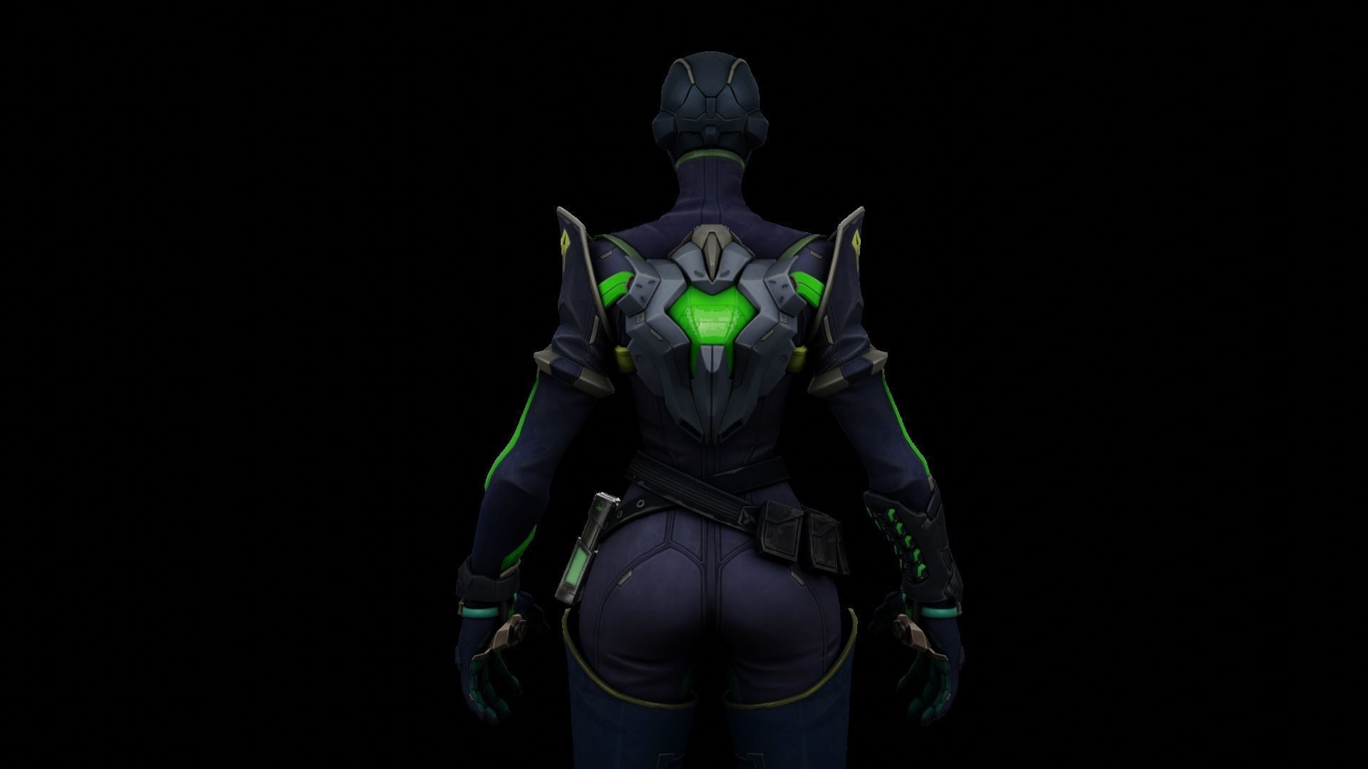 Viper female character in overwatch Low-poly 3D model_2