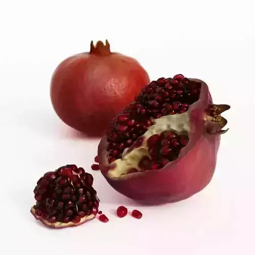Red Pomegranate Fruit And Seeds 3D model