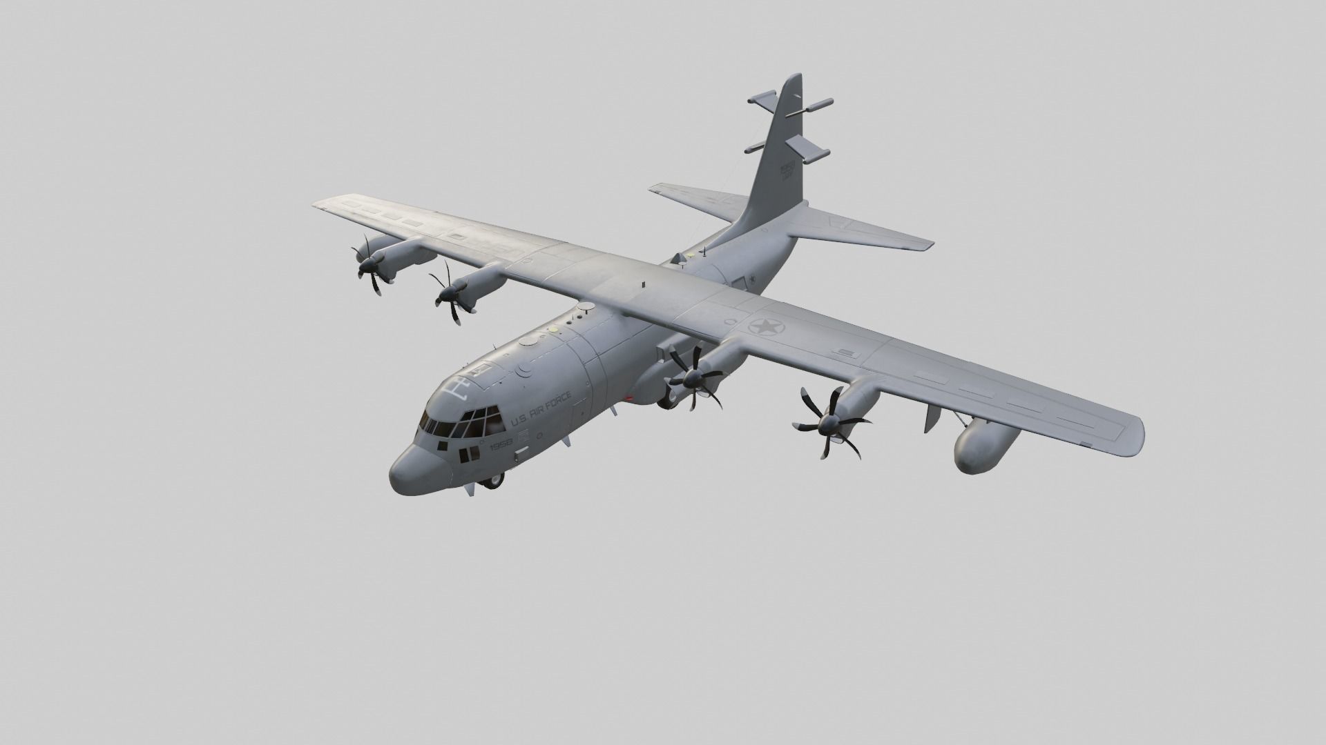 Lockheed Martin EC-130J  - COMMANDO PSYOPS Aircraft - Low-poly 3D model_7
