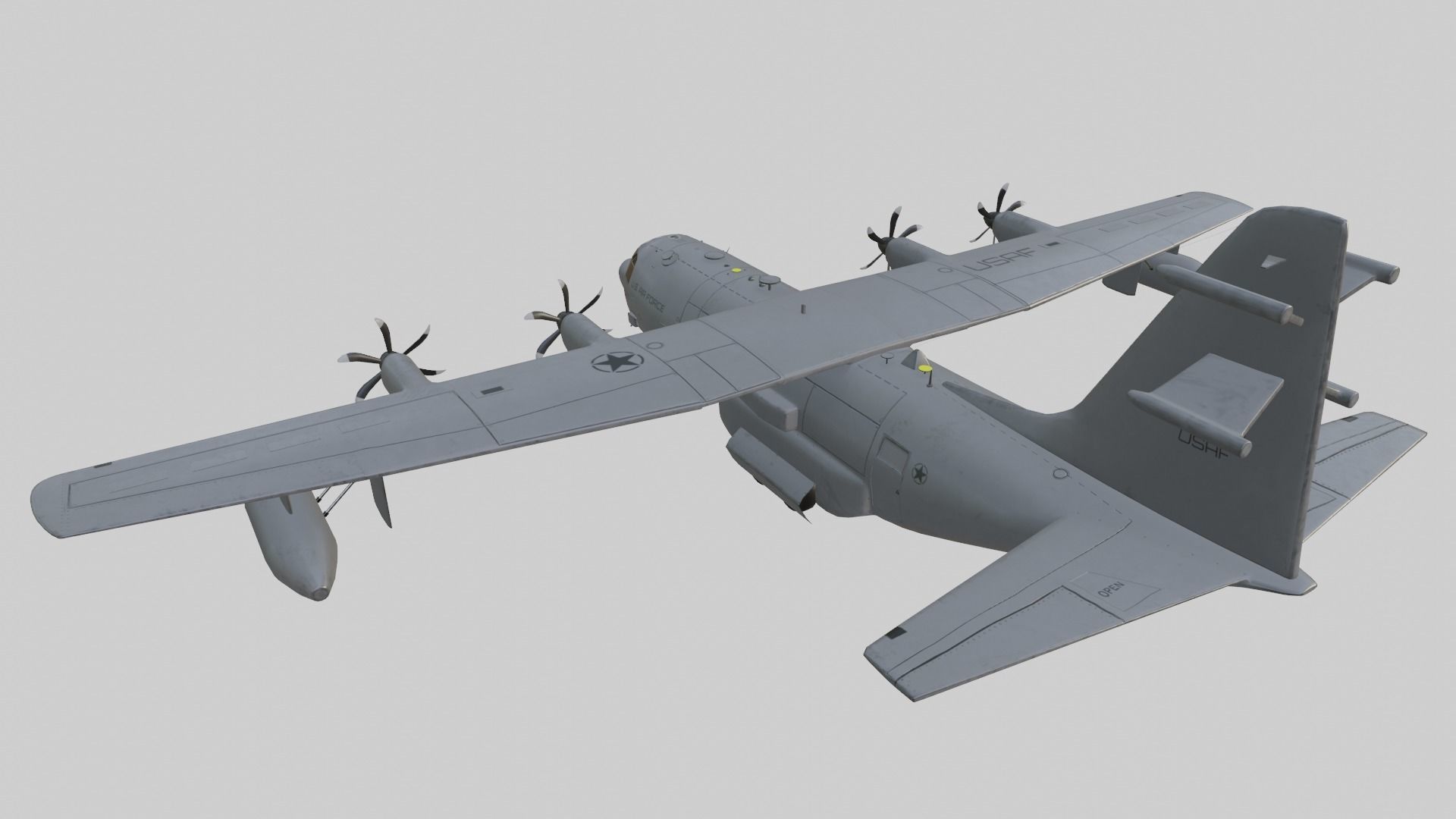 Lockheed Martin EC-130J  - COMMANDO PSYOPS Aircraft - Low-poly 3D model_6