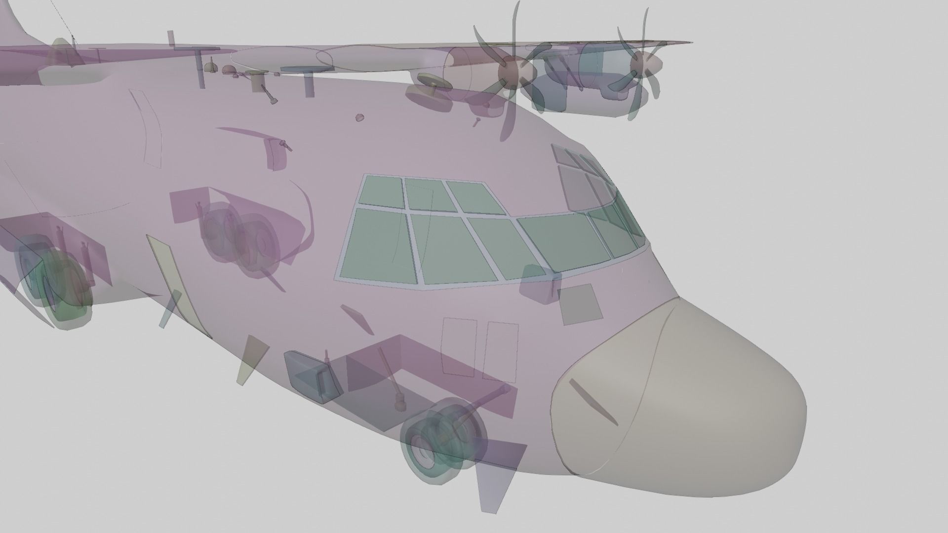 Lockheed Martin EC-130J  - COMMANDO PSYOPS Aircraft - Low-poly 3D model_105