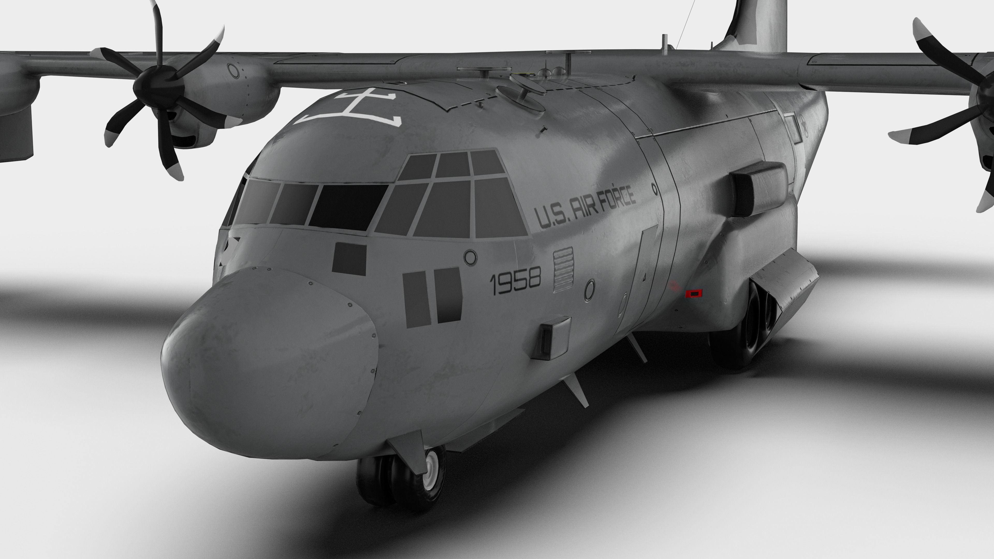 Lockheed Martin EC-130J  - COMMANDO PSYOPS Aircraft - Low-poly 3D model_2