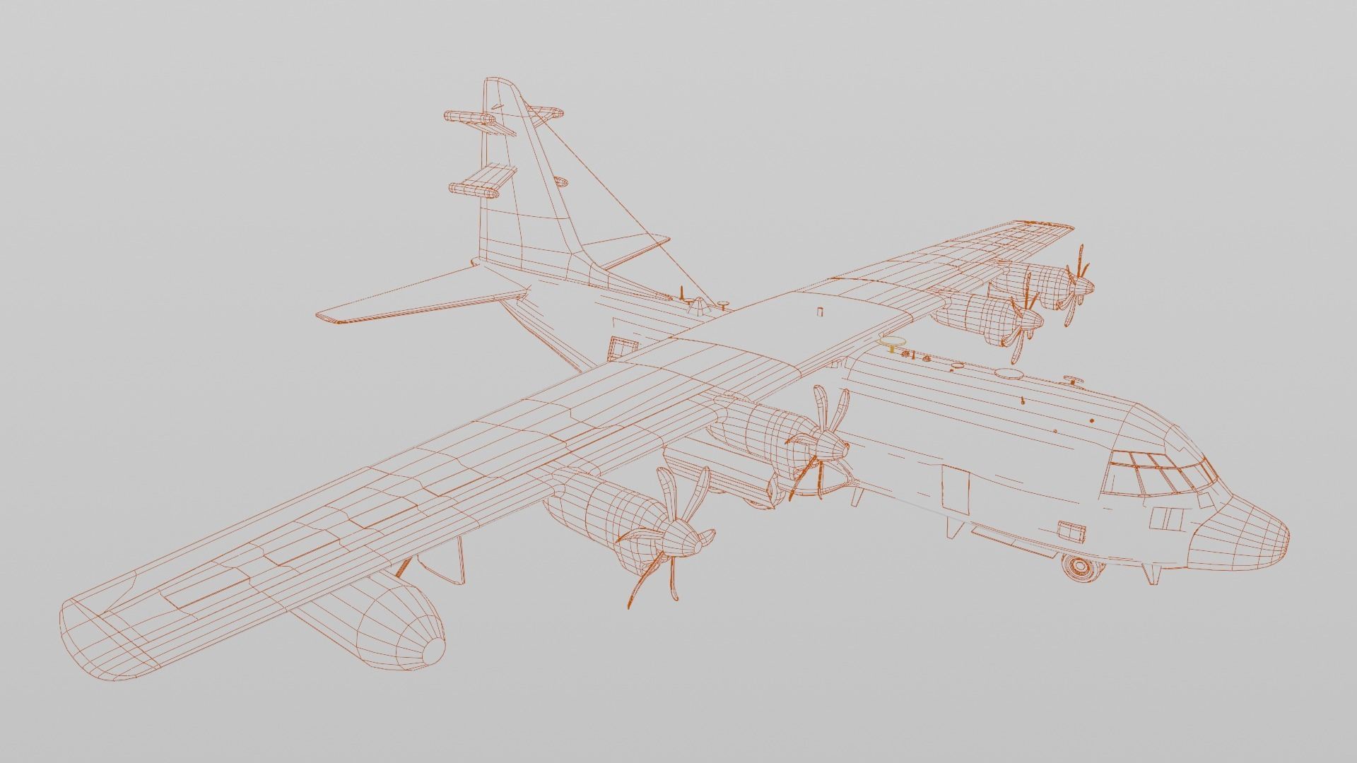 Lockheed Martin EC-130J  - COMMANDO PSYOPS Aircraft - Low-poly 3D model_15