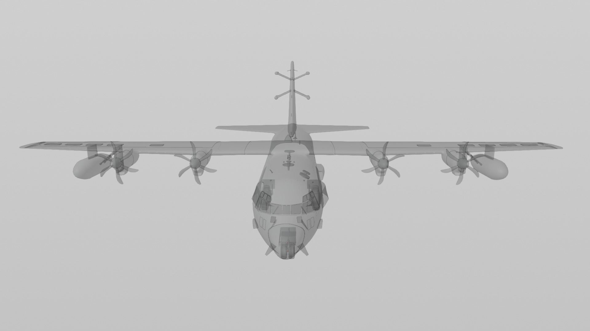 Lockheed Martin EC-130J  - COMMANDO PSYOPS Aircraft - Low-poly 3D model_14