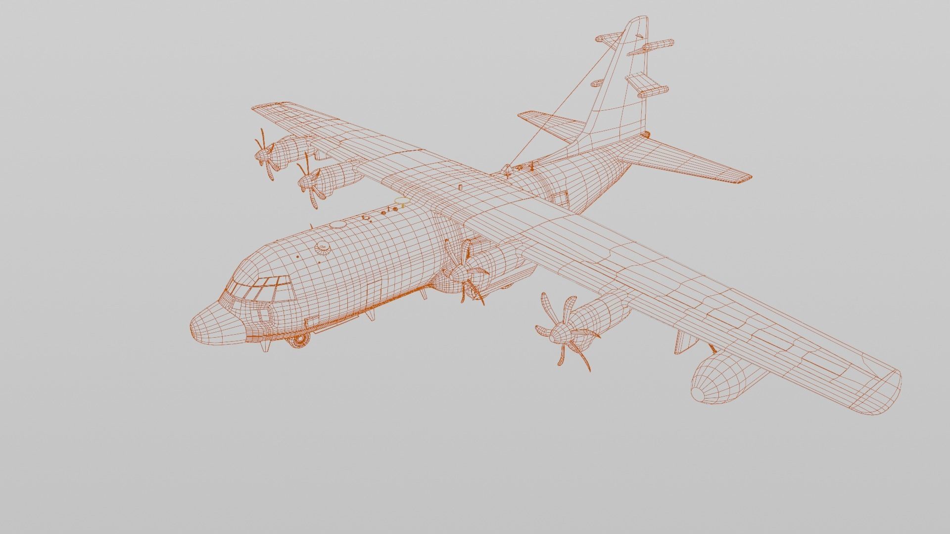Lockheed Martin EC-130J  - COMMANDO PSYOPS Aircraft - Low-poly 3D model_8