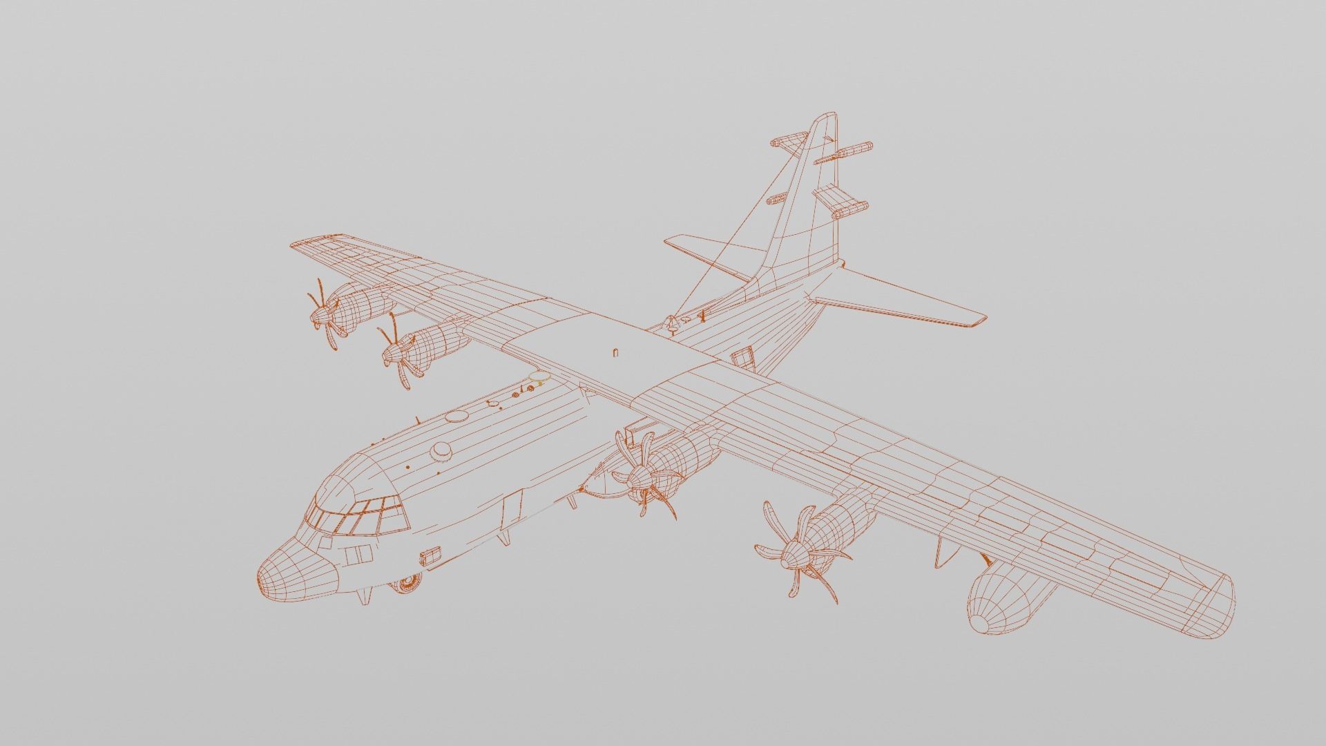 Lockheed Martin EC-130J  - COMMANDO PSYOPS Aircraft - Low-poly 3D model_19