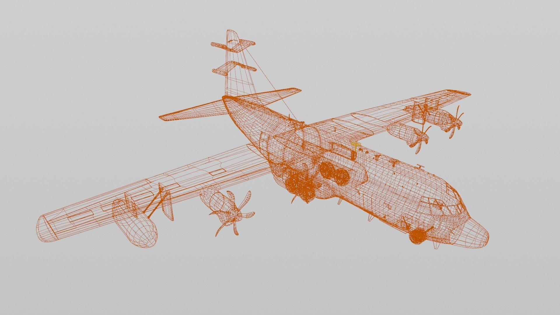 Lockheed Martin EC-130J  - COMMANDO PSYOPS Aircraft - Low-poly 3D model_11