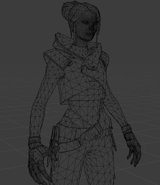 Jett - character from Valorant - textured and rigged Low-poly 3D model_7