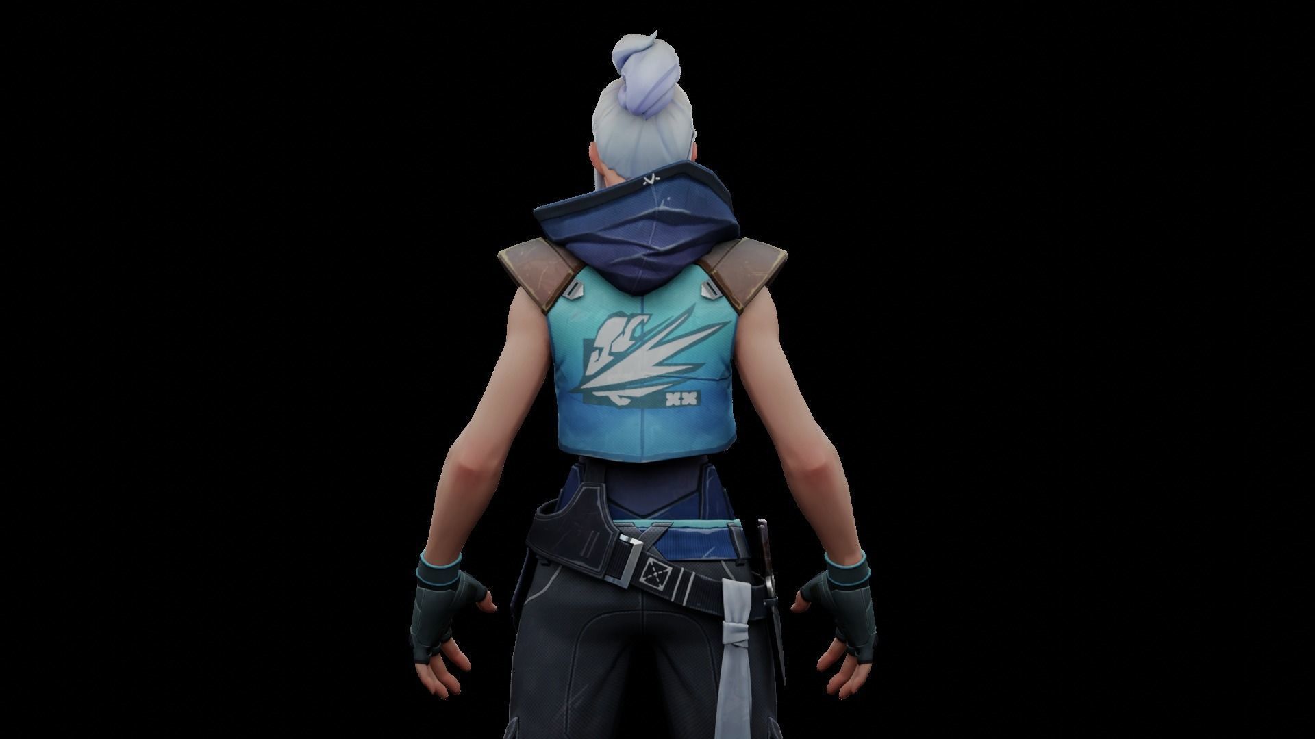 Jett - character from Valorant - textured and rigged Low-poly 3D model_2