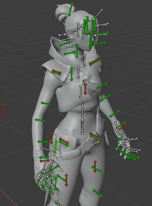 Jett - character from Valorant - textured and rigged Low-poly 3D model_6