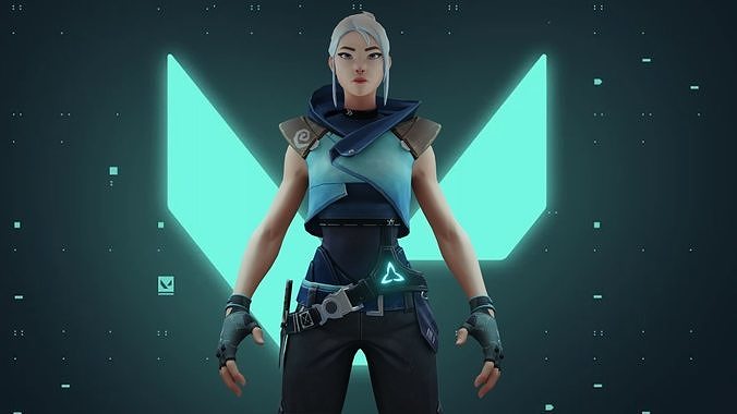 Jett - character from Valorant - textured and rigged Low-poly 3D model