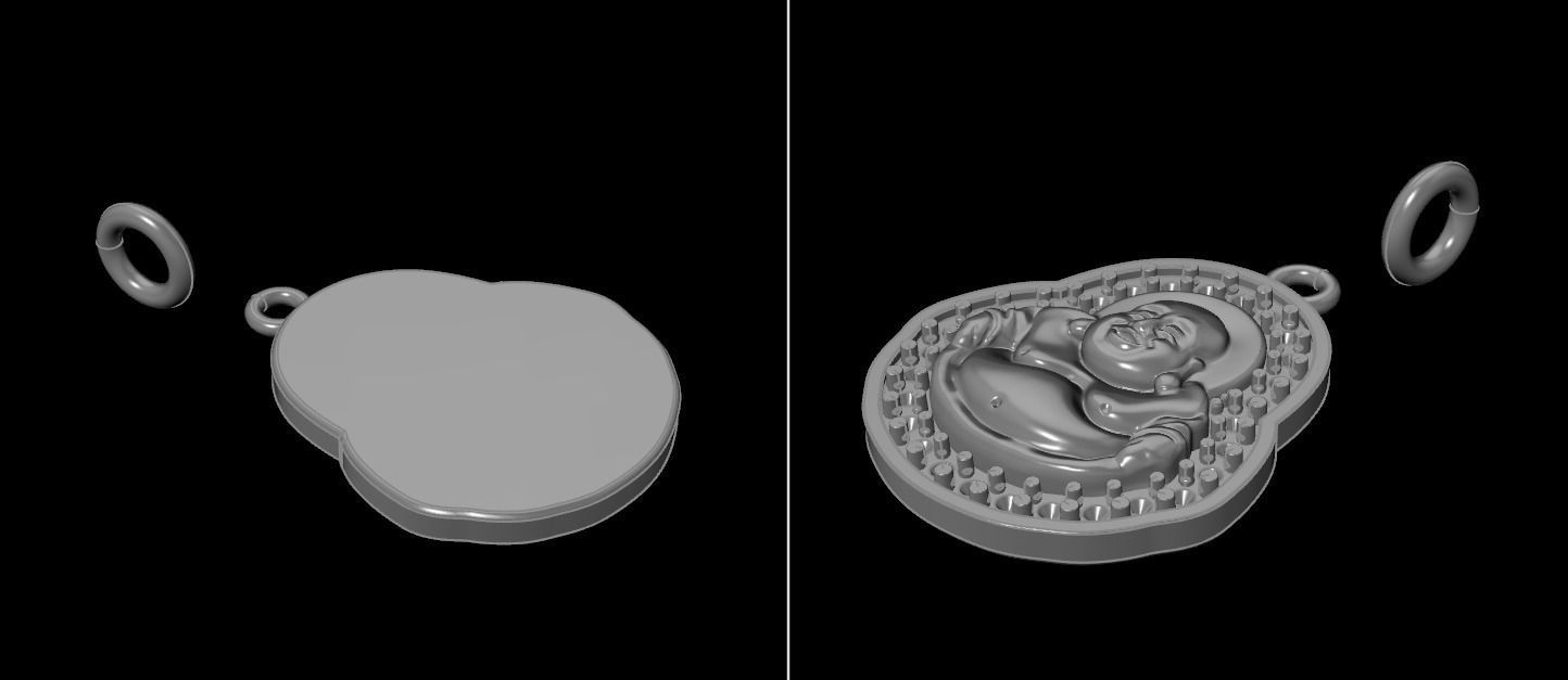 Happy Buddha Diamond Pendant 16mm30 Length Small Size 3D print model_15