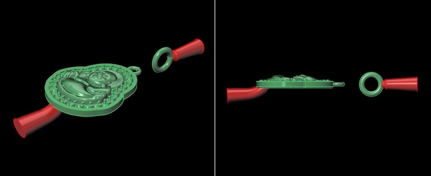 Happy Buddha Diamond Pendant 16mm30 Length Small Size 3D print model_13