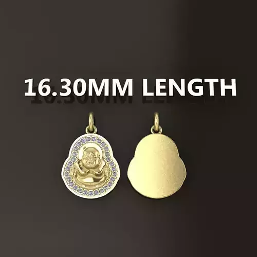 Happy Buddha Diamond Pendant 16mm30 Length Small Size 3D print model