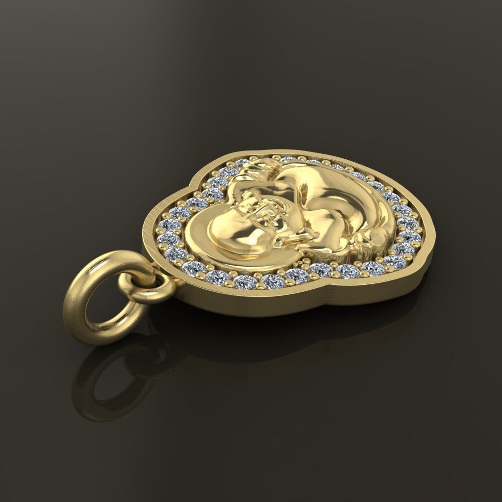 Happy Buddha Diamond Pendant 16mm30 Length Small Size 3D print model_6