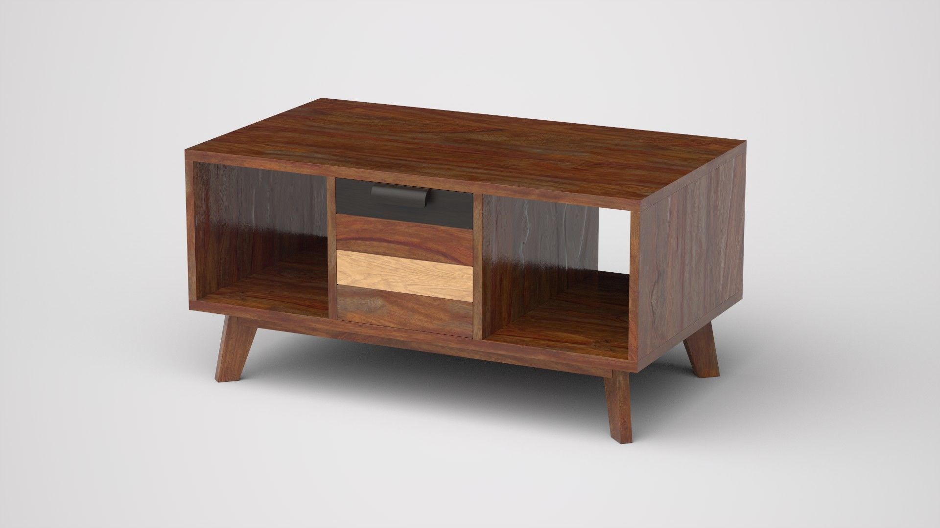 Monet Coffee Table Teak wood Low-poly 3D model_2